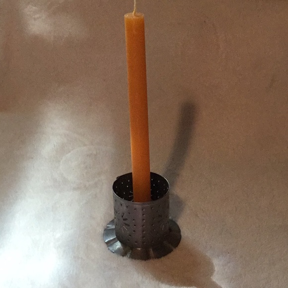 Punched tin candle holder - Picture 1 of 4